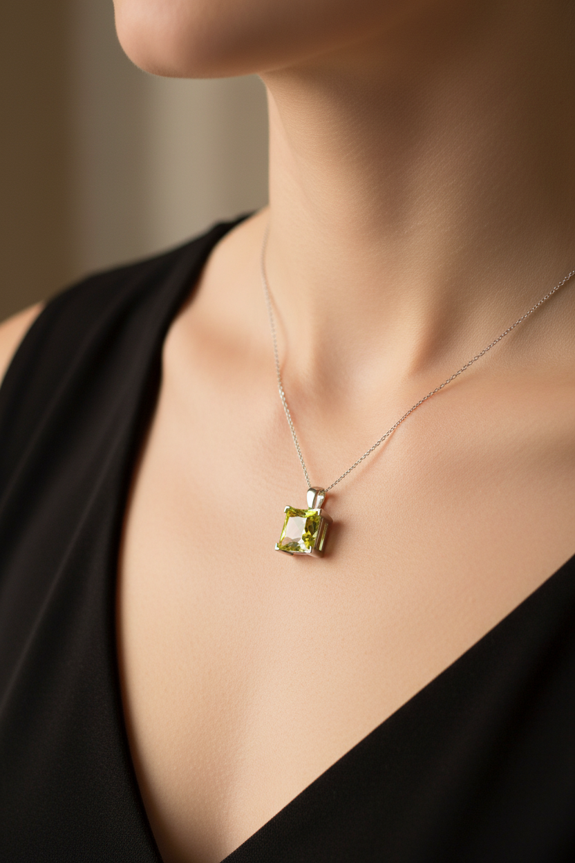 Peridot Cubic Zirconia Pendant