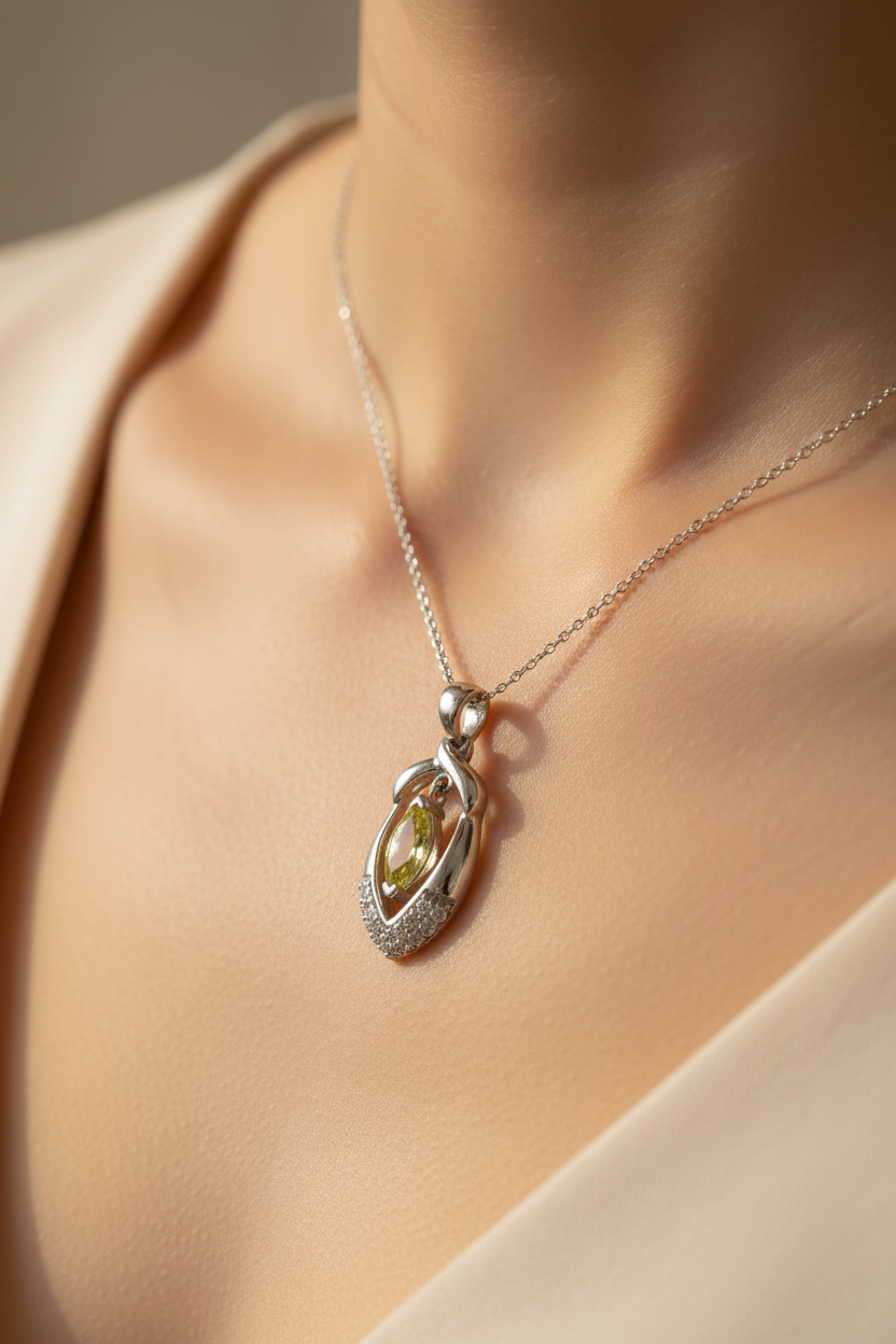Peridot Cubic Zirconia Pendant