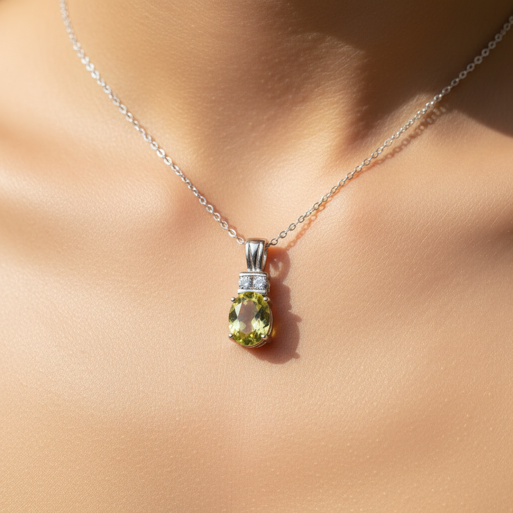 Peridot Cubic Zirconia Pendant