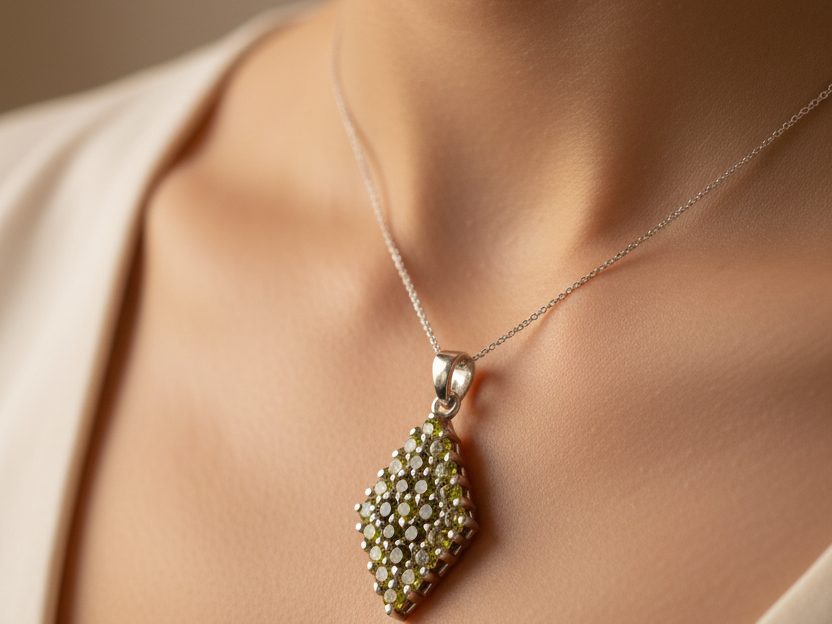 Peridot Cubic Zirconia Pendant.