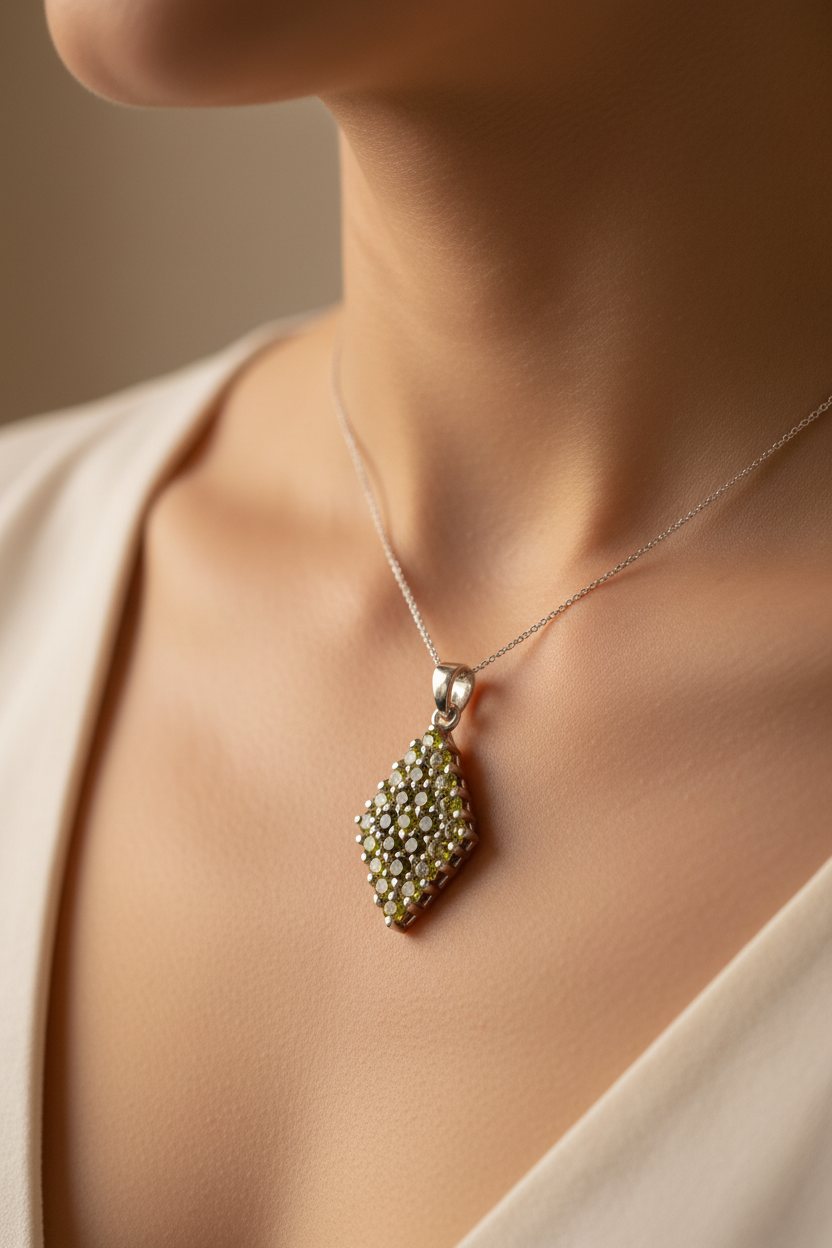 Peridot Cubic Zirconia Pendant.