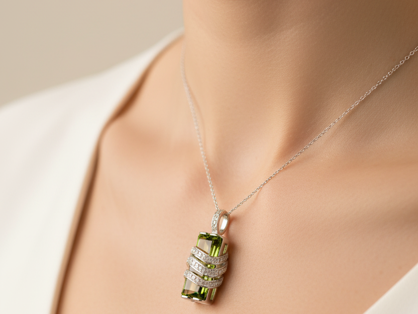 Peridot Cubic Zirconia Pendant