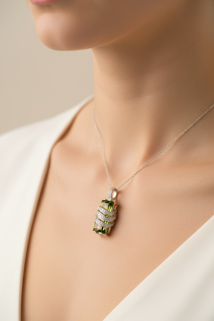 Peridot Cubic Zirconia Pendant