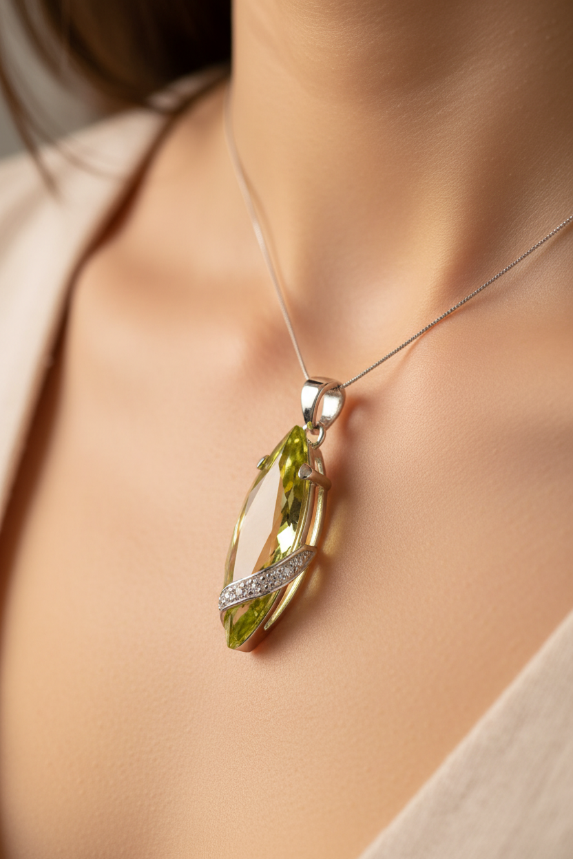 Peridot Cubic Zirconia Pendant