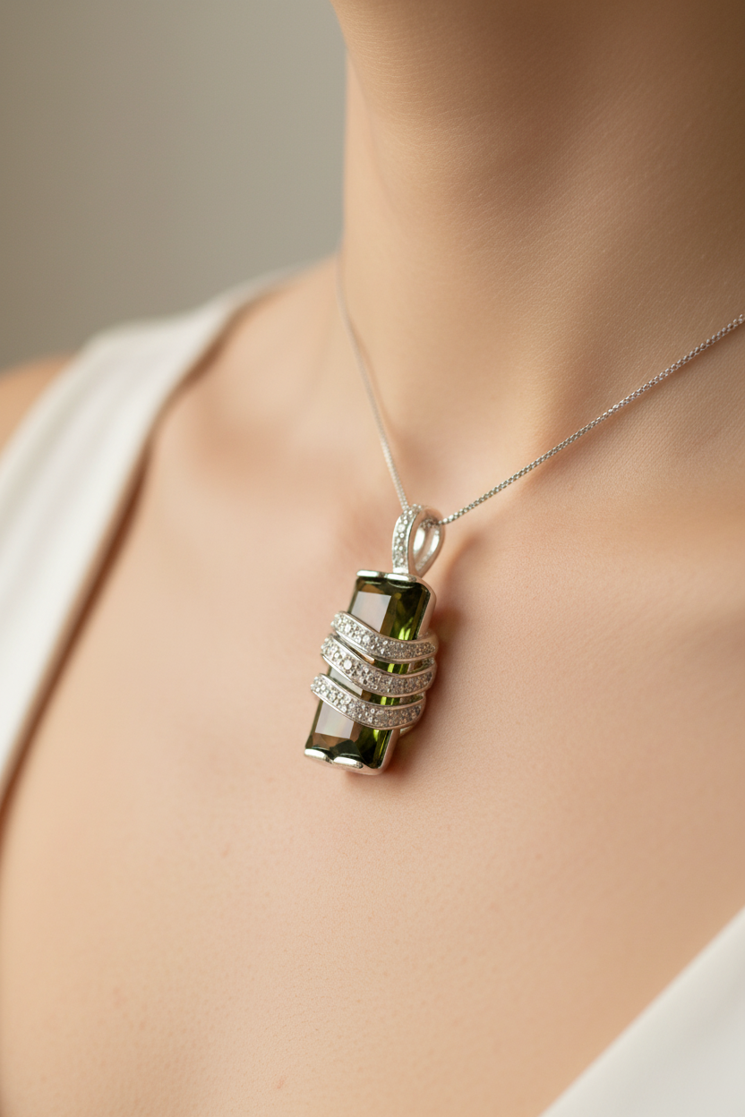 Peridot Cubic Zirconia Pendant