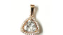 A White Cubic Zirconia Rose Plated Silver Pendant.