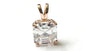 A Rose Plated Silver White Cubic Zirconia Pendant.