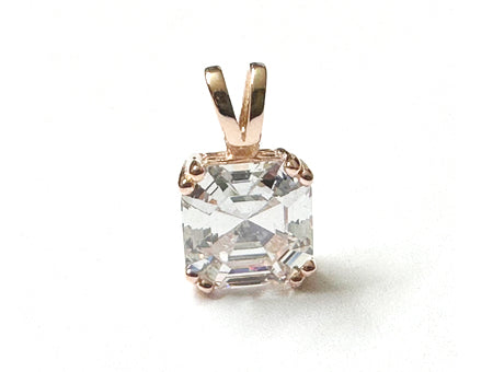 A Rose Plated Silver White Cubic Zirconia Pendant And Earring Set