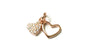 Rose Plated  Silver with White Cz Stone Double Heart Pendant