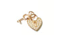 Rose Plated Silver with White Cz Stone Padlock and Key Pendant