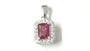 A Ruby & White Cubic Zirconia Pendant.