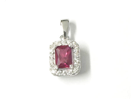 A Ruby & White Cubic Zirconia Pendant.