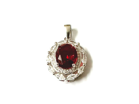 Ruby & White Cubic Zirconia Earring.