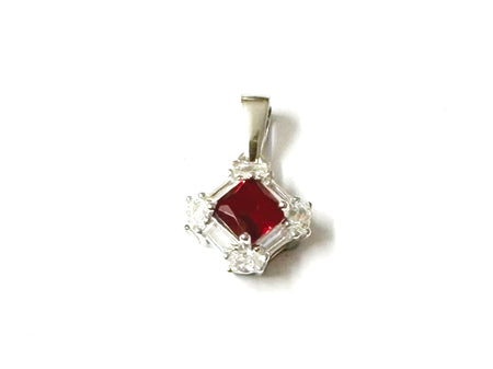 Ruby & White Cubic Zirconia Earring.