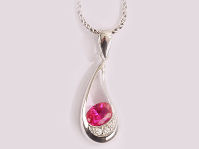 Ruby Cubic Zirconia Pendant