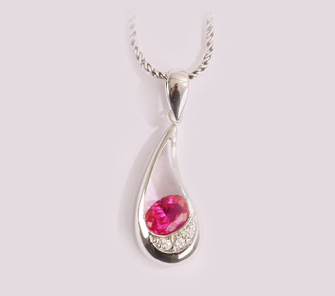 Ruby Cubic Zirconia Pendant