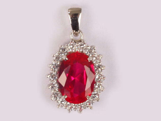 Ruby Cubic Zirconia Pendant