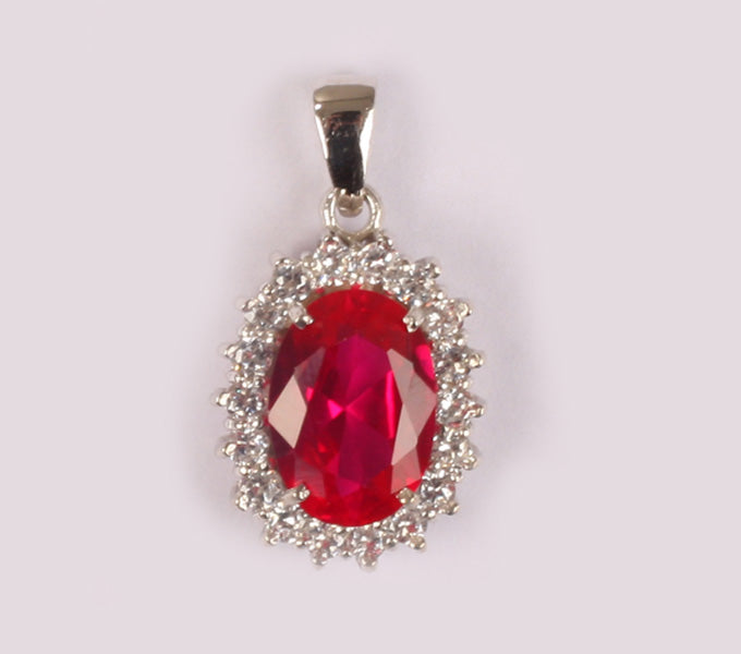 Ruby Cubic Zirconia Pendant