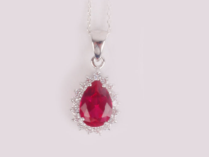 Ruby Cubic Zirconia Pendant
