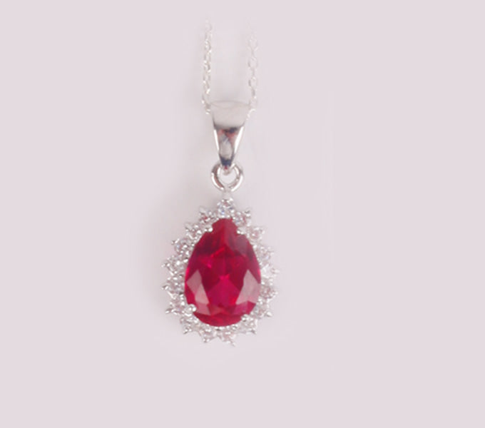 Ruby Cubic Zirconia Pendant