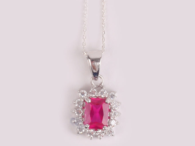Ruby Cubic Zirconia Pendant