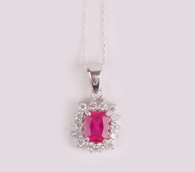 Ruby Cubic Zirconia Pendant