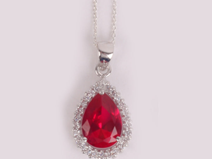 Ruby Cubic Zirconia Pendant