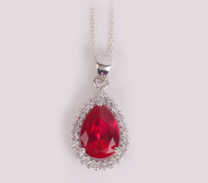 Ruby Cubic Zirconia Pendant