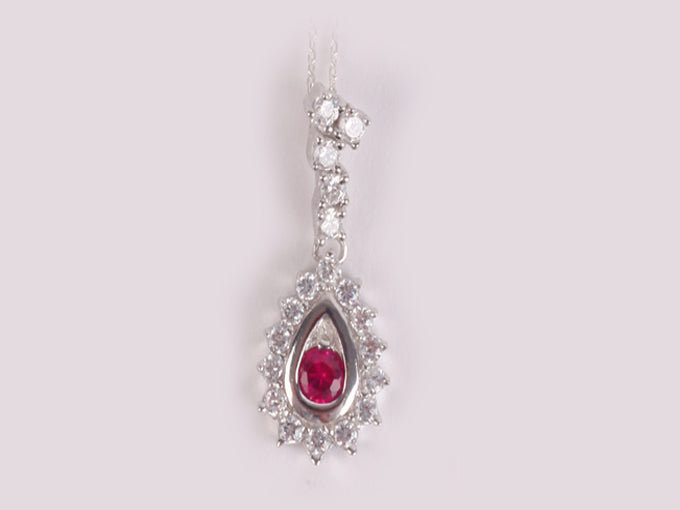 Ruby Cubic Zirconia Pendant