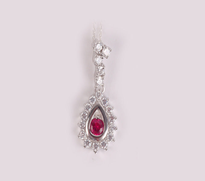 Ruby Cubic Zirconia Pendant
