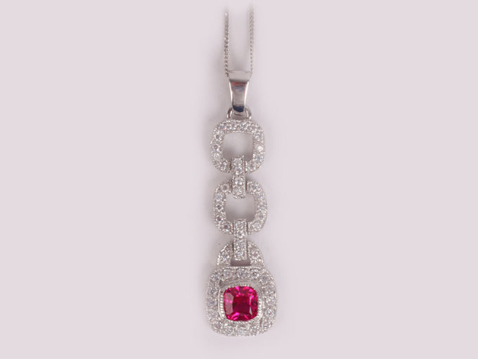 Ruby Cubic Zirconia Pendant