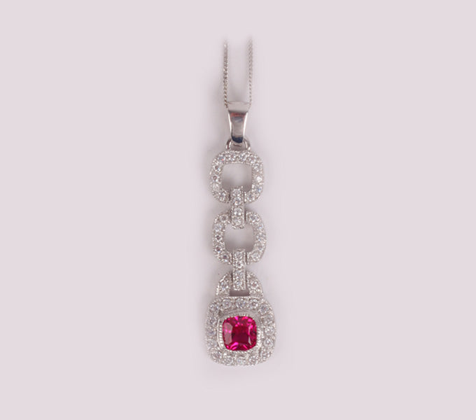 Ruby Cubic Zirconia Pendant