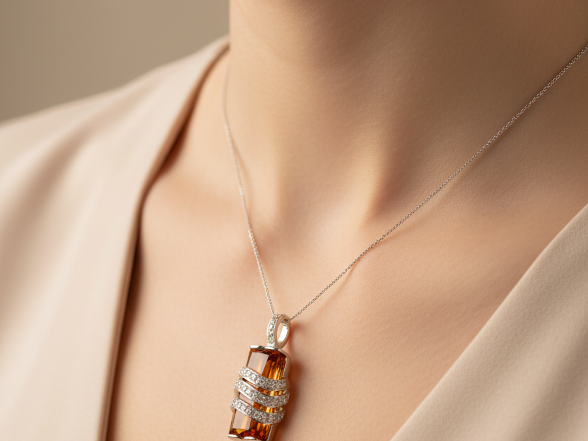 Champagne/Smokey Quartz Pendant