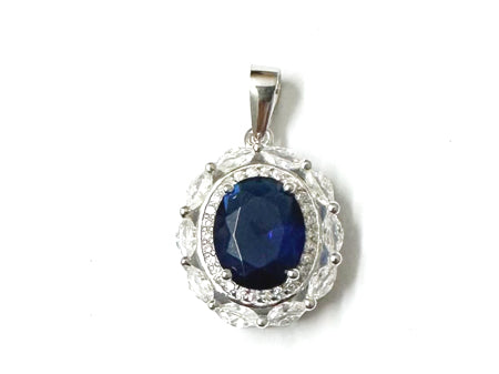Sapphire & White Cubic Zirconia Earring.