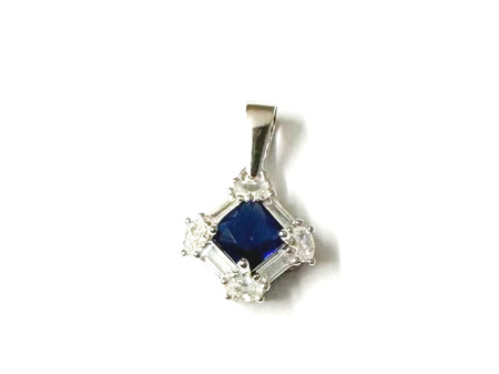 Sapphire & White Cubic Zirconia Pendant.
