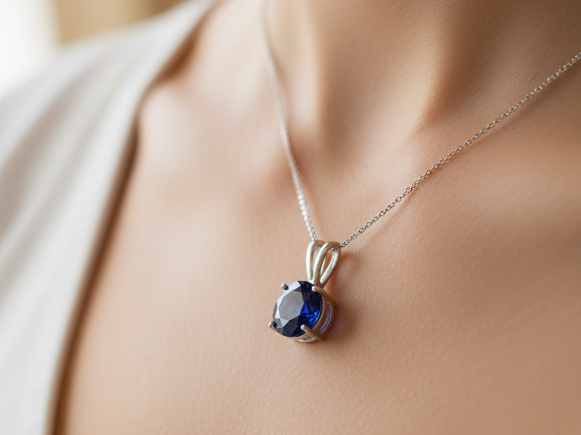 Sapphire Cubic Zirconia Pendant