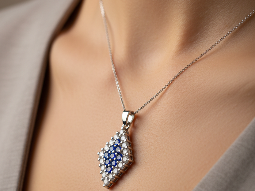 Sapphire Cubic Zirconia Pendant