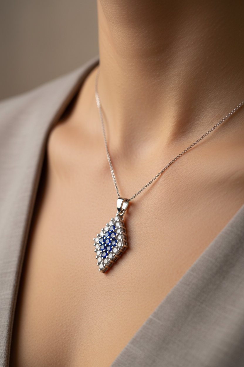 Sapphire Cubic Zirconia Pendant