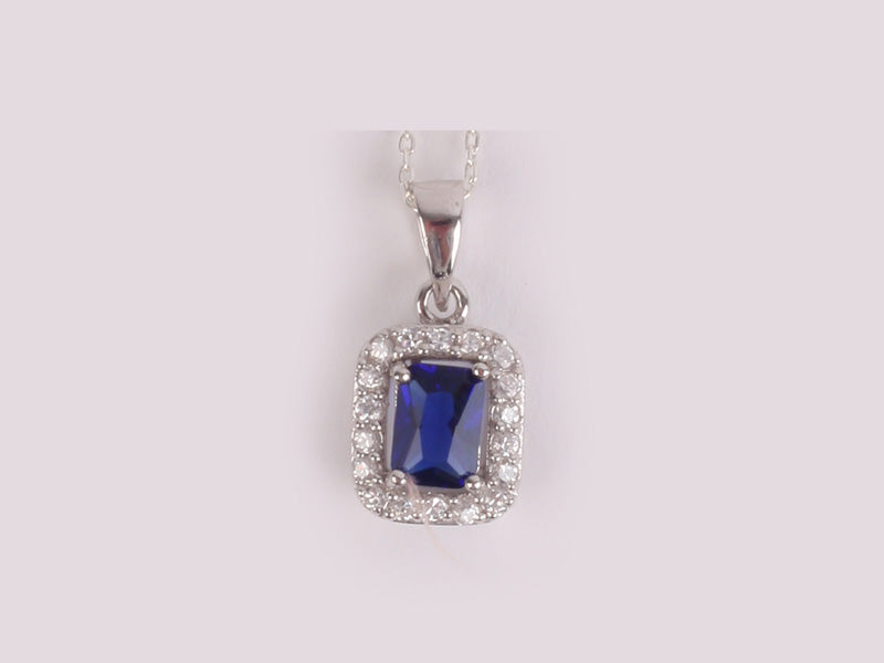 Sapphire Cubic Zirconia Pendant