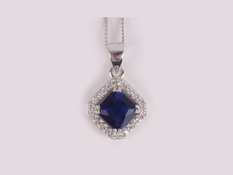 Sapphire Cubic Zirconia Pendant