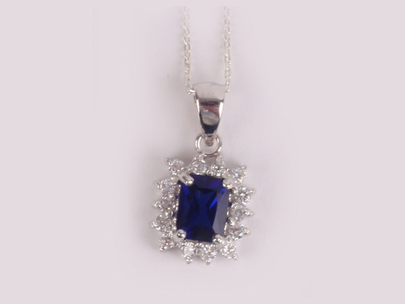Sapphire Cubic Zirconia Pendant