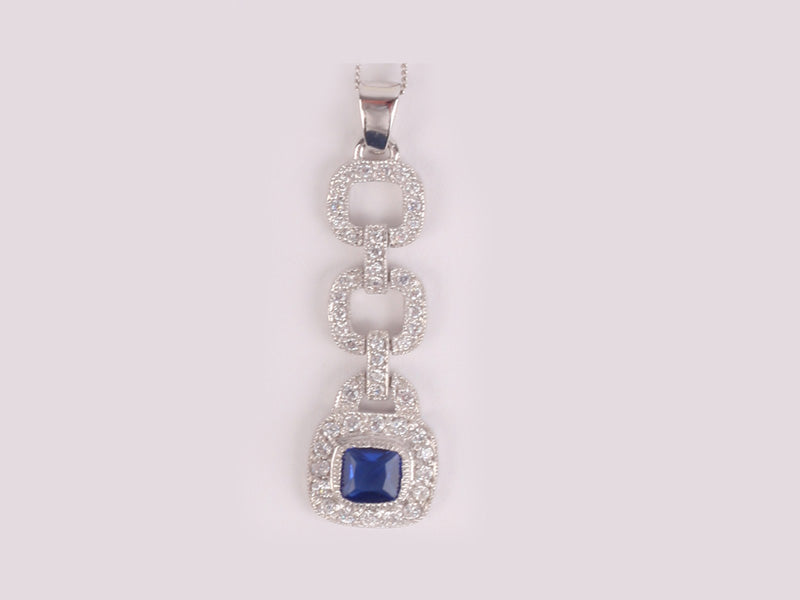 Sapphire Cubic Zirconia Pendant