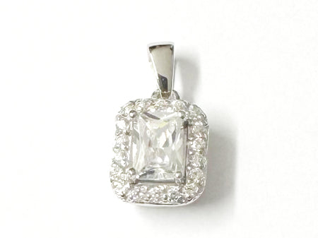 A Silver with White Cz Pendant