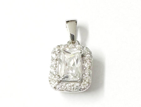 A Silver with White Cz Pendant