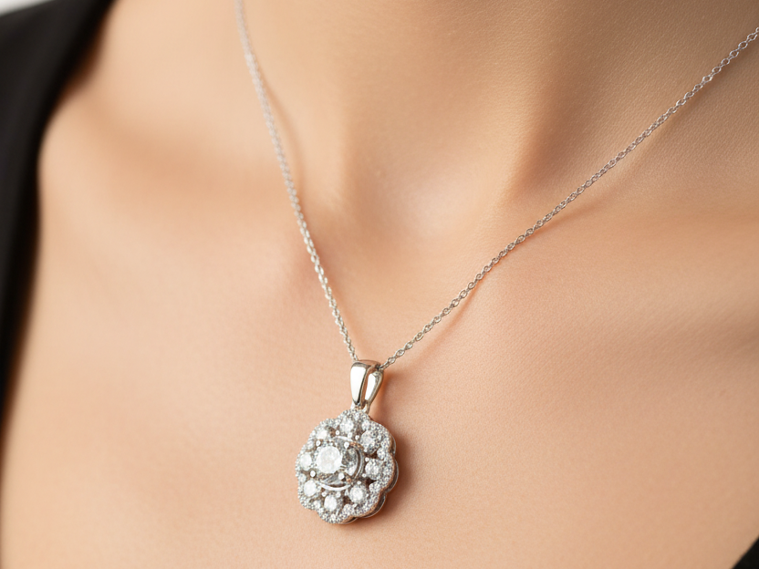 A White Cubic Zirconia Pendant