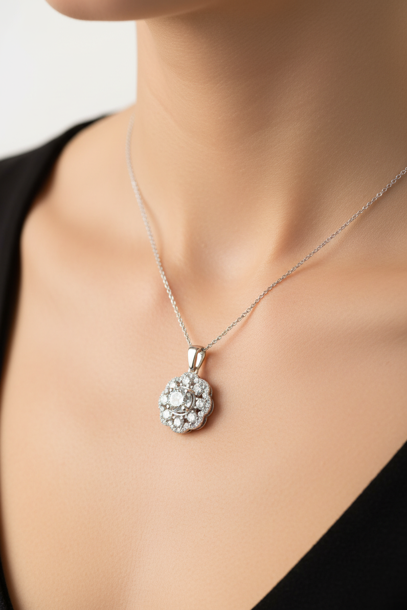 A White Cubic Zirconia Pendant
