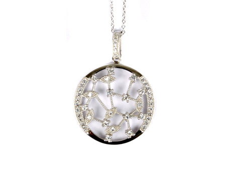 A White Cubic Zirconia Pendant With Chain