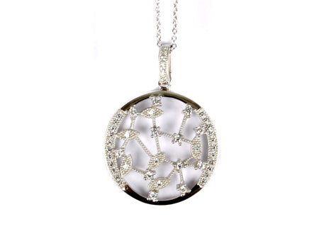 A White Cubic Zirconia Pendant With Chain