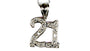 A White Cubic Zirconia 21 Pendant With Chain