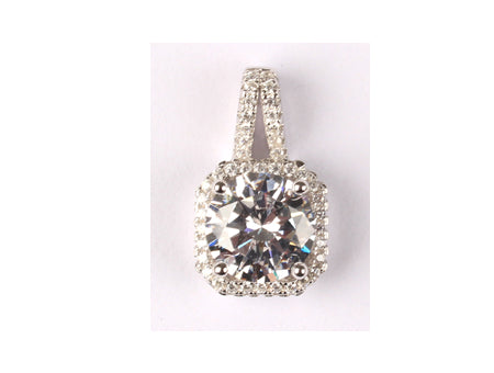 A White Cubic Zirconia Pendant.